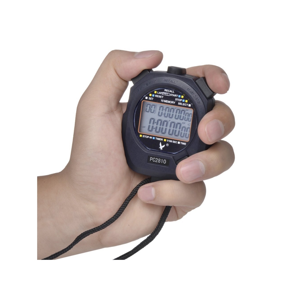 Digital Sport Stopwatch Timer with 2Rows of 10 Memory Time Display