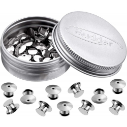 Mudder Locking Pin Keepers Backs, No Tool Required (Silver, 30 Pieces)