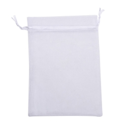 Mudder Organza Gift Bags Wedding Favor Bags Jewelry Pouches, Set of 50, White