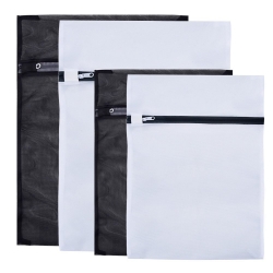 Mudder Delicates Laundry Wash Bags, Set of 4 (Black, White)