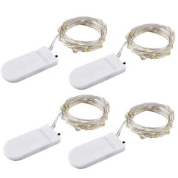 Mudder Micro Led 20 Warm White Color Lights on 7 Feet Silver Color Ultra Thin String Wire (4 Pack)