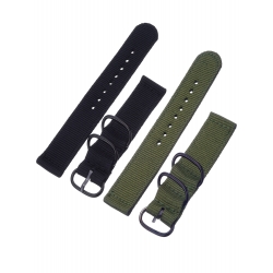 Mudder 2 Pieces Replacement Nylon Watchbands Watch Straps, Army Green and Black