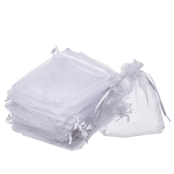 Mudder 50 Pack Organza Gift Bags Wedding Party Favor Bags Jewelry Pouches Wrap, 4 x 4.72 Inches (White)