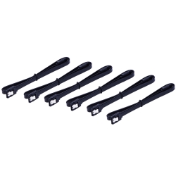18 Inch Straight SATA III 6.0 Gbps Cable, Black, 6 Pack