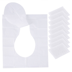Mudder Disposable Hygienic Toilet Seat Covers Flushable Toilet Seat Papers Self-adhesive Travel Pack, 10 Sheets/ Pack (5)