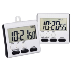 Mudder Magnetic Kitchen Timer for 24 Hours, Digital Clock Timer with Stand, Big Screen, 2 Pack (Black)