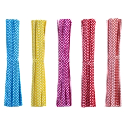 Mudder 500 Pieces Dot Twist Ties 4 Inches Bag Ties for Cellophane Party Bag