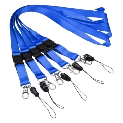 Mudder Neck Lanyards with Detachable Buckle for Mobile Cell Phones, iPods, USB Flash Drives, Keys, ID Card (Blue, 5 Pack)
