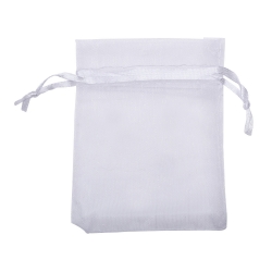 Mudder White Organza Gift Bags Wedding Favour Bags Jewelry Pouches, Pack of 100