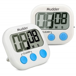 Mudder Magnetic Digital Kitchen Timer with Large LCD Display, 2 Piece (Blue)
