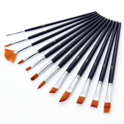 Mudder 12 Pieces Nylon Hair Paint Brush Set for Acrylic Watercolor and Oil Painting, Dark Blue