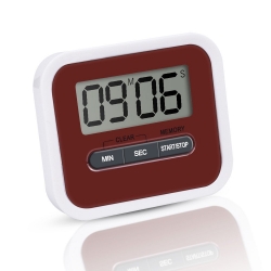 Mudder Cook Kitchen Magnetic Digital Timer with Large Screen, Dark Red