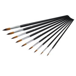 Mudder Oil & Watercolor Paint Brushes, 9 Piece Golden Nylon Detail Paint Brushes Suitable for Art Students, Amateur and Professional Artists