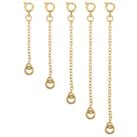 Mudder 5 Pieces Necklace Extenders Bracelet Extender Chain Set for Necklace Bracelet DIY Jewelry Making (Gold) 